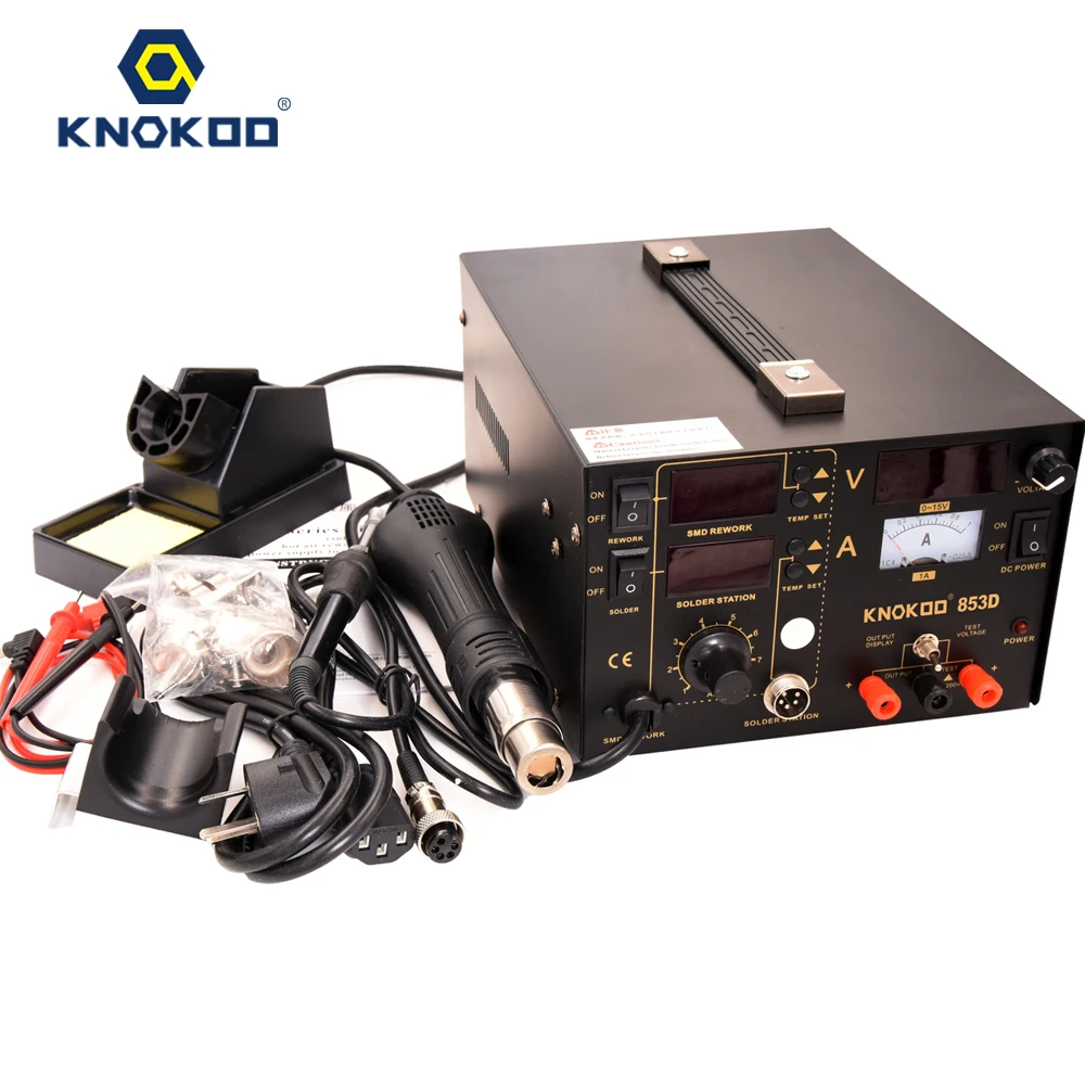 Паяльная станция 853D, 3 в 1, с 3 светодиодный дами, 1 А, 15 в
Паяльная станция 853D, 3 в 1, с 3 светодиодный дами, 1 А, 15 в