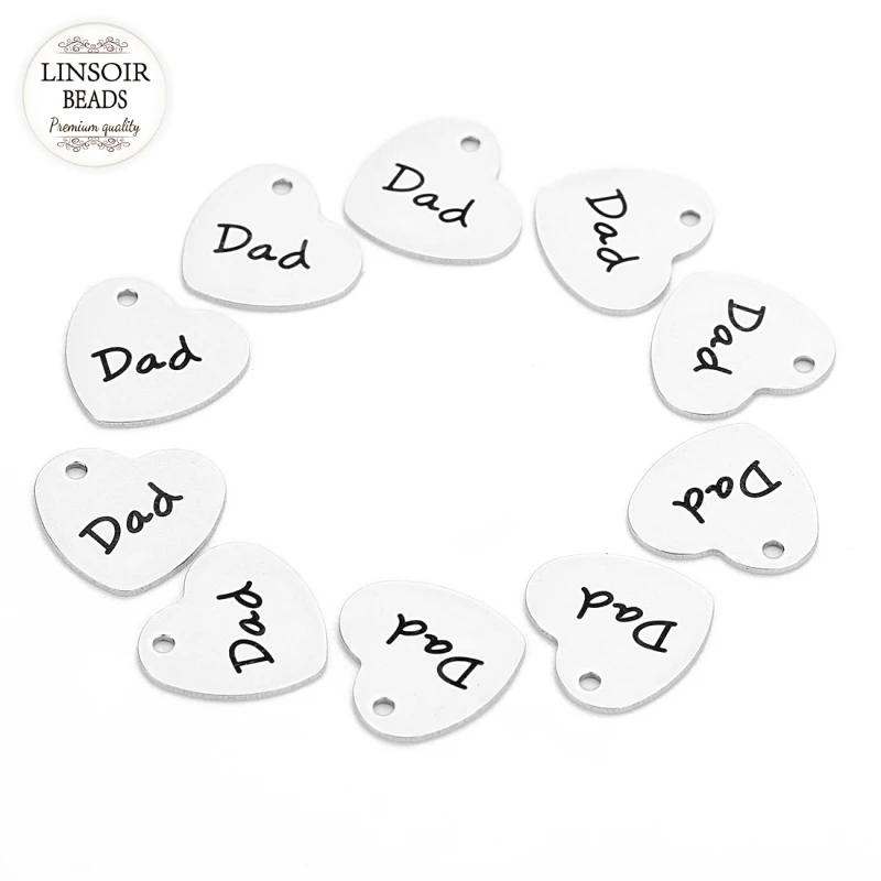 Linsoir 10pcs/lot Dad Stainless Steel Pendent Charm For Necklace Bracelet/Bangle Keychain DIY Jewelry Findings Dad Gift
Linsoir 10pcs/lot Dad Stainless Steel Pendent Charm For Necklace Bracelet/Bangle Keychain DIY Jewelry Findings Dad Gift