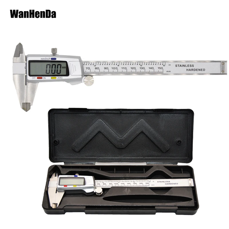 Digital Vernier Caliper Guage Micrometer 150mm 6 inch LCD Electronic Stainless Steel 0.01mm Ruler Measuring Guage tools calipers
Digital Vernier Caliper Guage Micrometer 150mm 6 inch LCD Electronic Stainless Steel 0.01mm Ruler Measuring Guage tools calipers