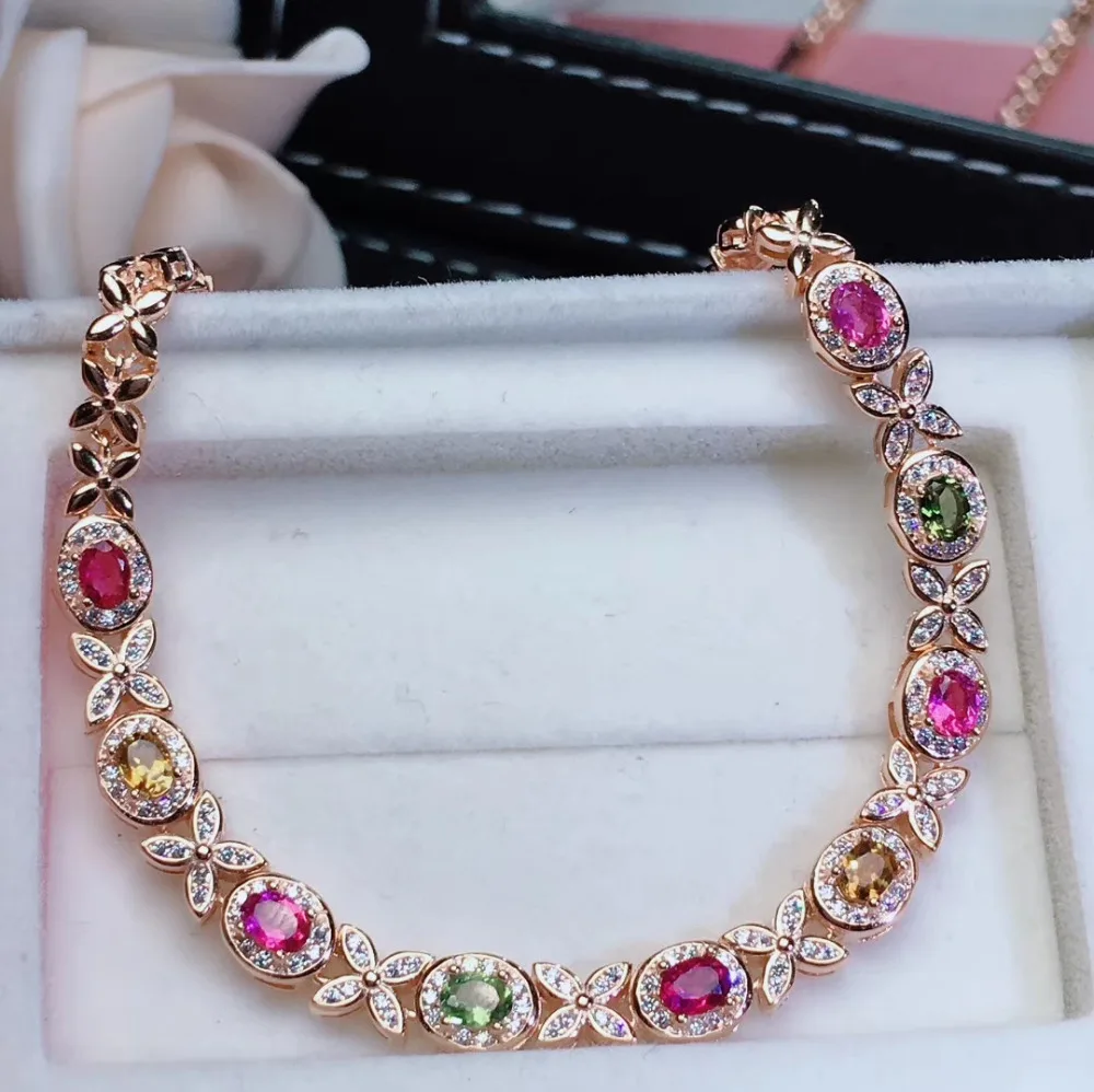 natural Multicolor tourmaline Bracelet Natural gemstone bracelet S925 silver fashion Bow Clover women party gift fine jewelry
natural Multicolor tourmaline Bracelet Natural gemstone bracelet S925 silver fashion Bow Clover women party gift fine jewelry