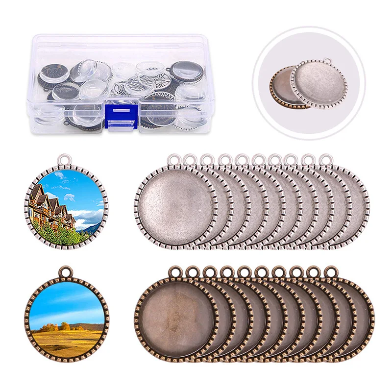 30/40Pcs Round Pendant Moon Rotation Double Sided Round Pendant Trays For Bracelet Necklace Crafting DIY Jewelry Gift Making
30/40Pcs Round Pendant Moon Rotation Double Sided Round Pendant Trays For Bracelet Necklace Crafting DIY Jewelry Gift Making