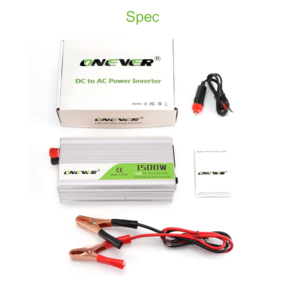 Inverter DC 12V to AC 220V 1500W Car Power Inverter Converter Power Supply Modified Sine Wave Power with Intelligent Fan
Inverter DC 12V to AC 220V 1500W Car Power Inverter Converter Power Supply Modified Sine Wave Power with Intelligent Fan
