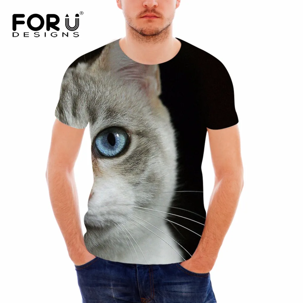 FORUDESIGNS Animal cat Print mens tshirts fashion Summer Black O-neck Short Sleeve T-shirt Men Brand Top Tee Streetwear Hipster
FORUDESIGNS Animal cat Print mens tshirts fashion Summer Black O-neck Short Sleeve T-shirt Men Brand Top Tee Streetwear Hipster
