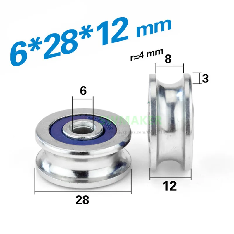 2pcs 6*28*12mm groove U type, non-standard bearing pulley / guide wheel / roller, 8mm Round rail wire rope lifting wheel
2pcs 6*28*12mm groove U type, non-standard bearing pulley / guide wheel / roller, 8mm Round rail wire rope lifting wheel