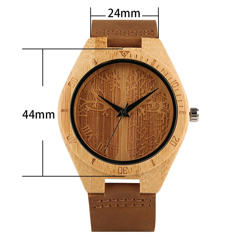 Life Tree Natural Wood Watch Men's Handcrafted Craving Quartz Analog Simple Leather Band Clock Bamboo Wood Wrist Watches for Men
Life Tree Natural Wood Watch Men's Handcrafted Craving Quartz Analog Simple Leather Band Clock Bamboo Wood Wrist Watches for Men