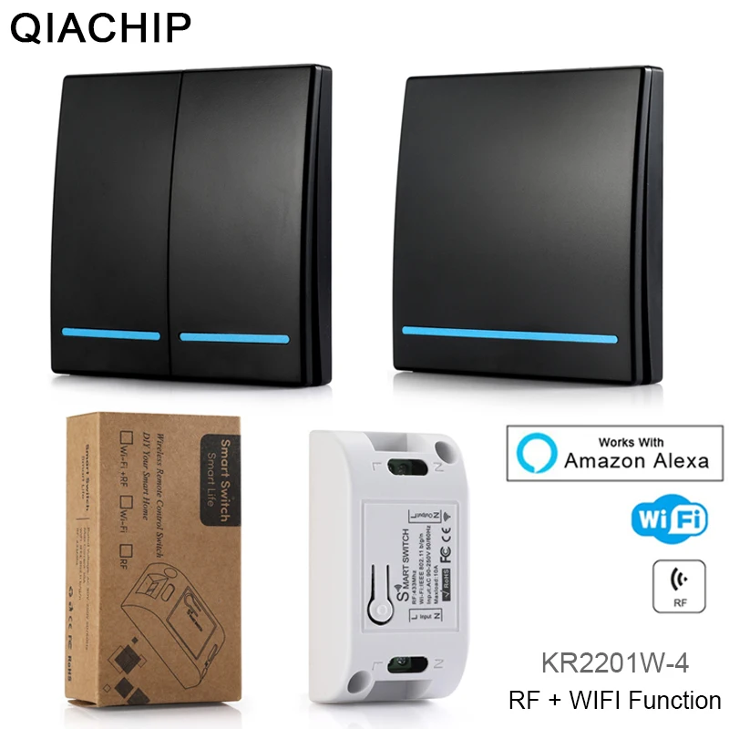 QIACHIP Wifi 433Mhz Wireless RF Relay Receiver Smart Home Module Lights Switch + Wall Remote Control Switch For Ceiling Lamp
QIACHIP Wifi 433Mhz Wireless RF Relay Receiver Smart Home Module Lights Switch + Wall Remote Control Switch For Ceiling Lamp