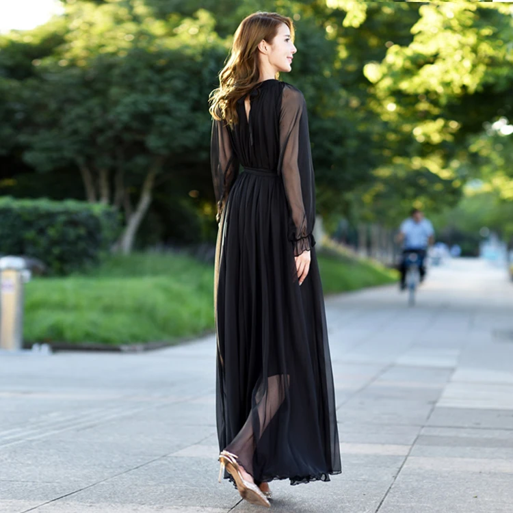 Super-long fairy elegant long-sleeved Chiffon beach dress, long skirt, summer sweeping floor, large size and slimmaxi dresses
Super-long fairy elegant long-sleeved Chiffon beach dress, long skirt, summer sweeping floor, large size and slimmaxi dresses