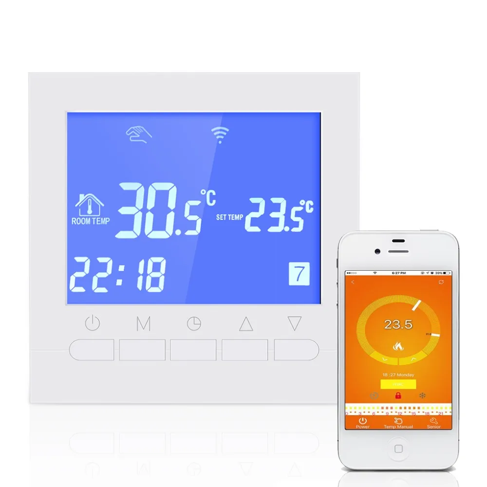 Wifi Thermostat Programmable Electric Or Water Floor Heating Thermostat LCD Display Smart Temperature Controller Winter Warm
Wifi Thermostat Programmable Electric Or Water Floor Heating Thermostat LCD Display Smart Temperature Controller Winter Warm