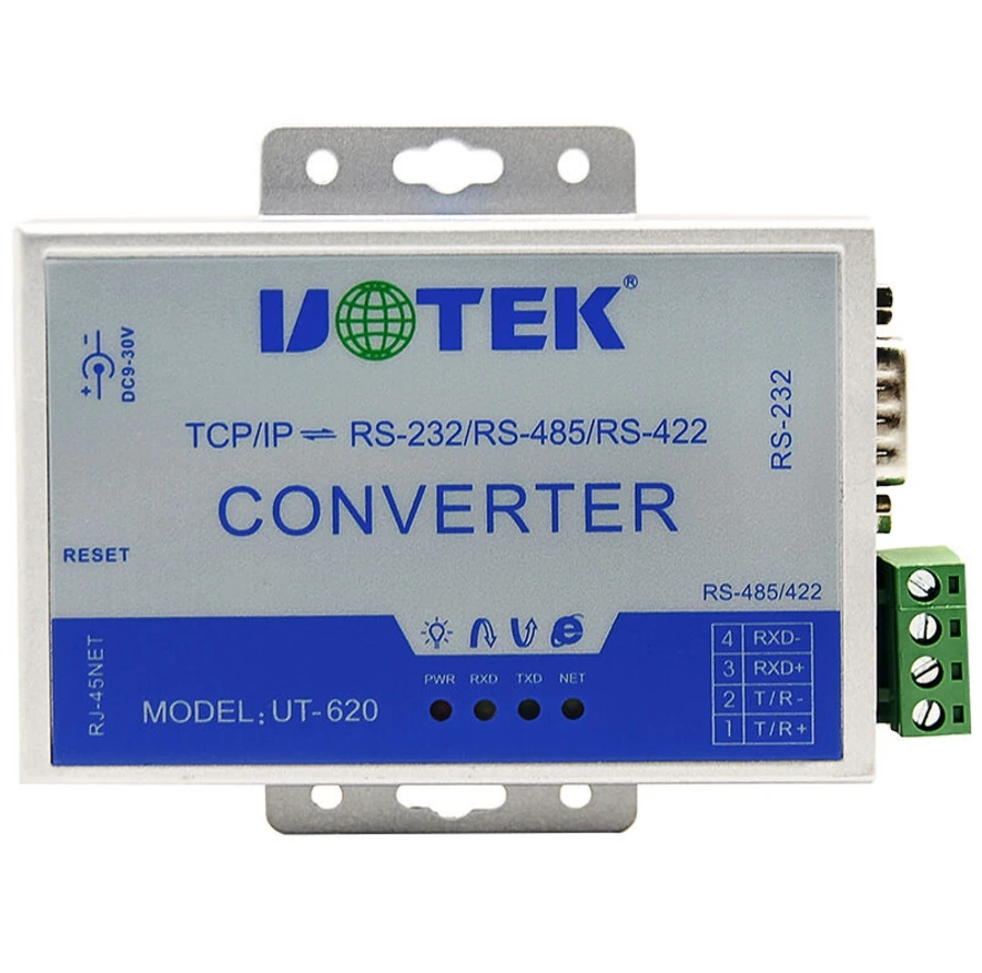 UT-620 TCP/IP к 232/422/485 последовательный порт для сетевой связи последовательный сервер связи RJ45 к RS232/RS485/RS422 активный
UT-620 TCP/IP к 232/422/485 последовательный порт для сетевой связи последовательный сервер связи RJ45 к RS232/RS485/RS422 активный