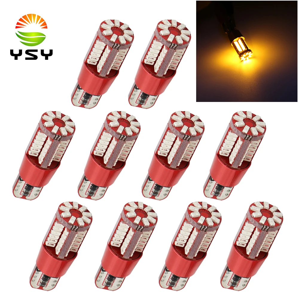 

YSY 10pcs 12V T10 W5W 194 Error Free Canbus Car Bulb LED Light Interior Map Read Door License Plate Auto lamps 3014 SMD 57 Chips