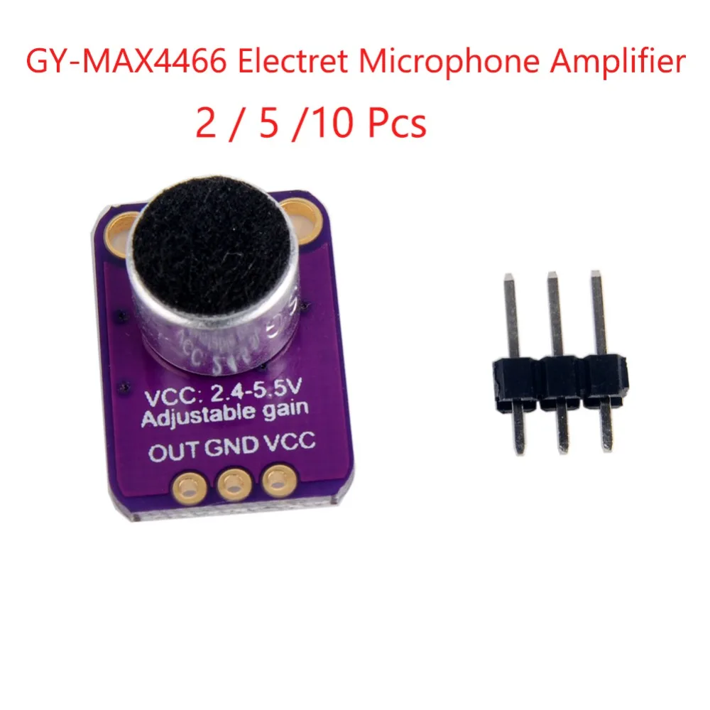 Усилитель для микрофона eletret MAX4466 плата с регулируемым коэффициентом усиления