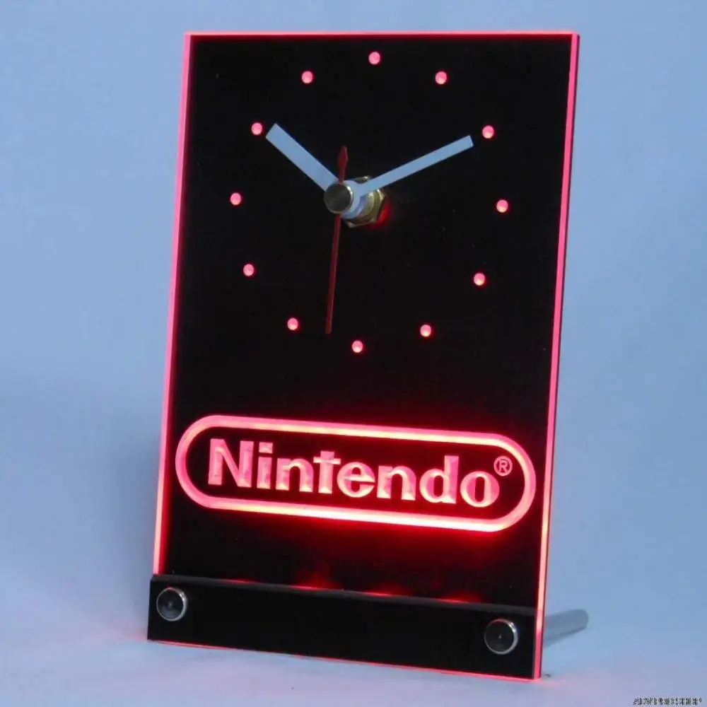 Настольные светодиодный светодиодные часы tnc0196 для игровой комнаты Nintendo | Дом и