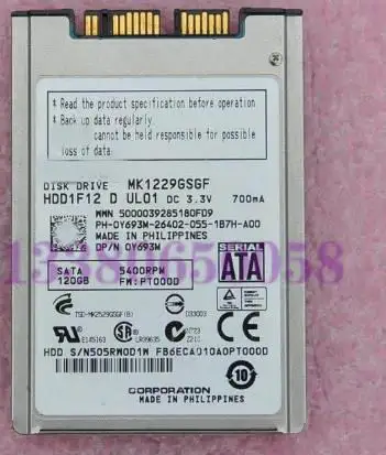 100%New In box 3 year warranty MK1229GSGF 120G MicroSATA 1.8inch Need more angles photos, please contact me
100%New In box 3 year warranty MK1229GSGF 120G MicroSATA 1.8inch Need more angles photos, please contact me