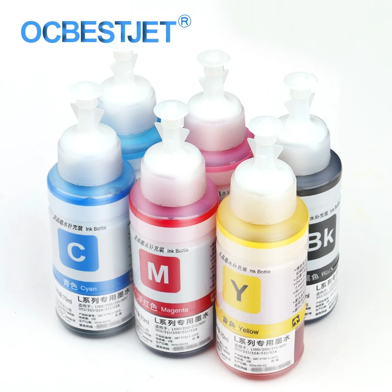 6Colors/Set New Improved Universal Ink Refill Dye Ink For Epson All Inkjet Printer Refill Ink 70ML/Bottle (BK C M Y LC LM)
6Colors/Set New Improved Universal Ink Refill Dye Ink For Epson All Inkjet Printer Refill Ink 70ML/Bottle (BK C M Y LC LM)
