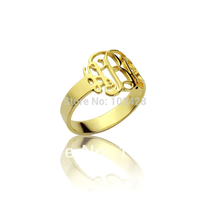 AILIN Personal Monogram 3 Initial Ring Cut Script Hand Monogrammed Rings Gold Color For Women 0.47
AILIN Personal Monogram 3 Initial Ring Cut Script Hand Monogrammed Rings Gold Color For Women 0.47