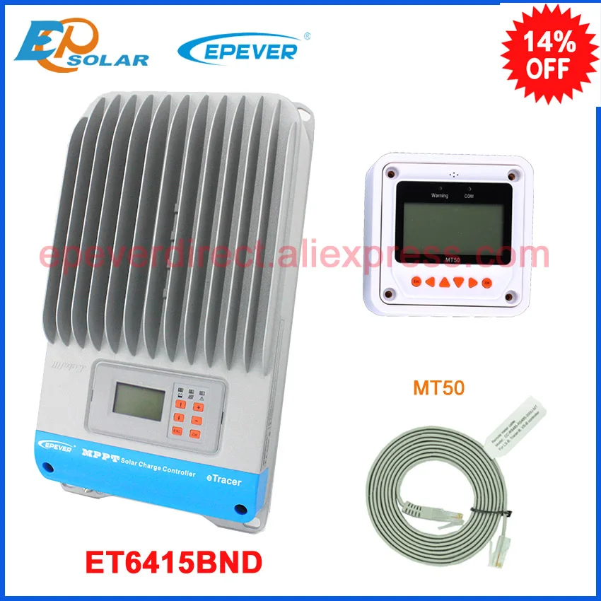 EPSolar MPPT 12v 24v 36v 48v auto work solar panel controller ET6415BND with MT50 remote meter for real-time monitor 60A 60amp
EPSolar MPPT 12v 24v 36v 48v auto work solar panel controller ET6415BND with MT50 remote meter for real-time monitor 60A 60amp