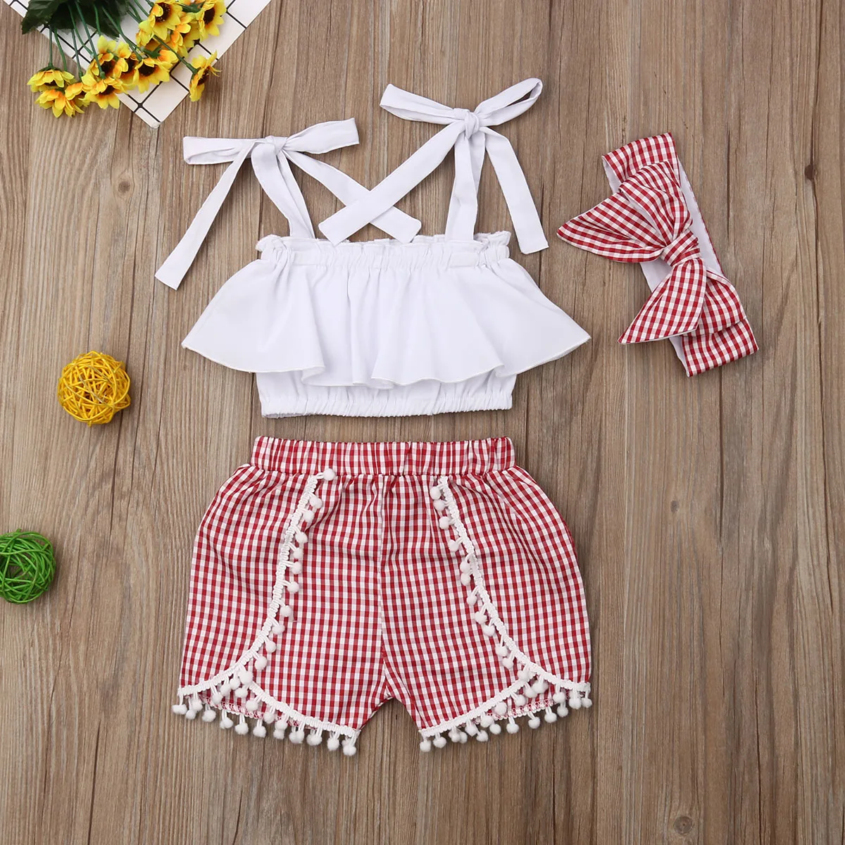 Emmaaby/Новая брендовая летняя одежда для маленьких девочек топы с оборками