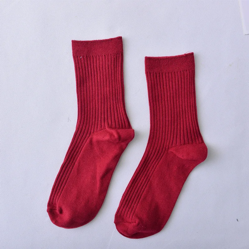 Женские брендовые Базовые носки на каждый день однотонные Хлопковые вязаные