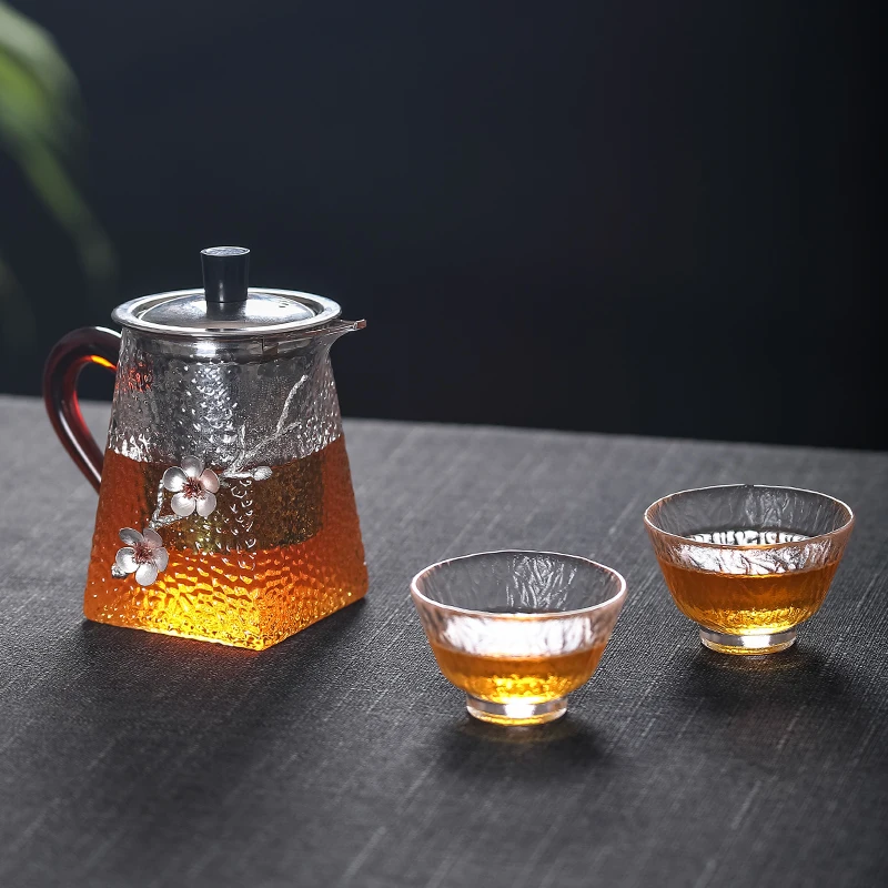 Creative Heat Resistant Glass Teapot 304 Stainless Steel Filter Chinese Kung Fu Tea Set Handmade Tin Plum Blossom Teapots Kettle
Creative Heat Resistant Glass Teapot 304 Stainless Steel Filter Chinese Kung Fu Tea Set Handmade Tin Plum Blossom Teapots Kettle