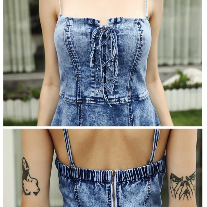 New Summer Spaghetti Strap Denim dress women dress woman casual backless sexy jeans dresses jean dresses vestido elbise
New Summer Spaghetti Strap Denim dress women dress woman casual backless sexy jeans dresses jean dresses vestido elbise