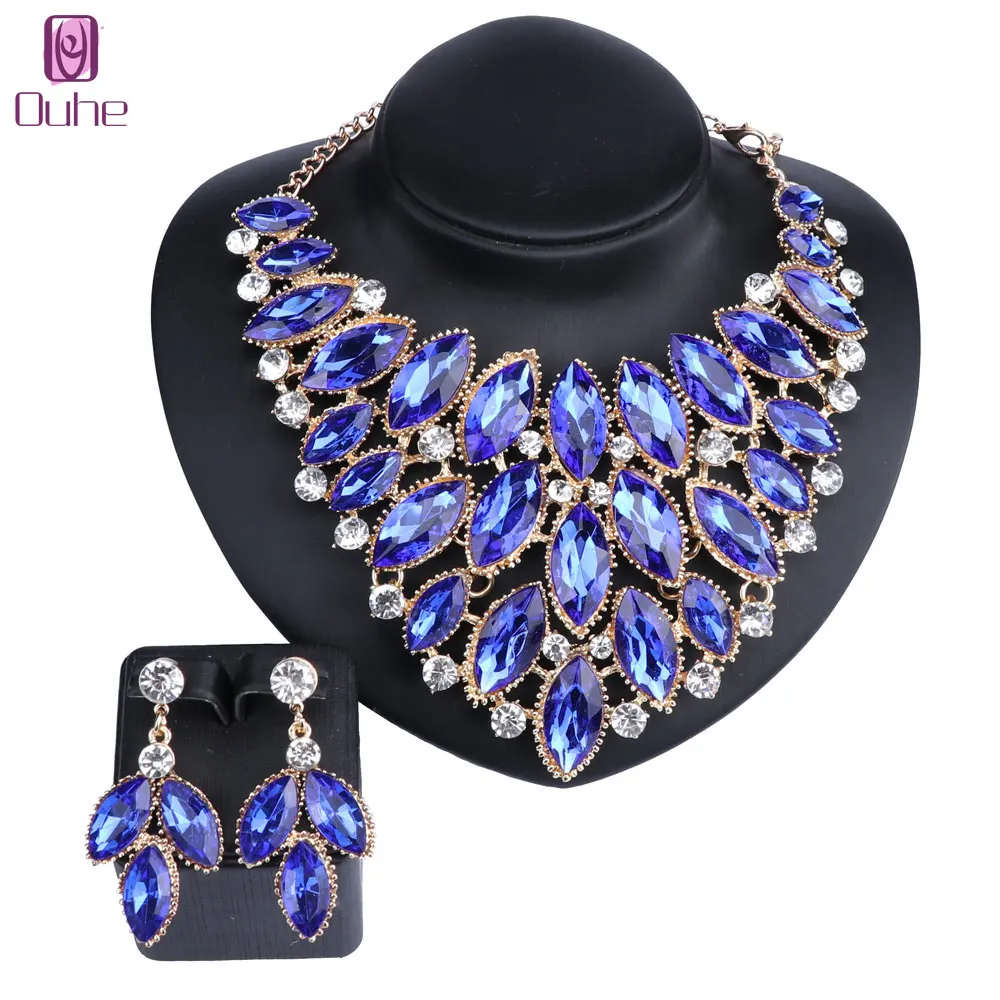 Women Accessories Wedding Bridal Party Crystal Pendant Statement Necklace Earring Resin Gem African Beads Jewelry Set 6 Colors
Women Accessories Wedding Bridal Party Crystal Pendant Statement Necklace Earring Resin Gem African Beads Jewelry Set 6 Colors