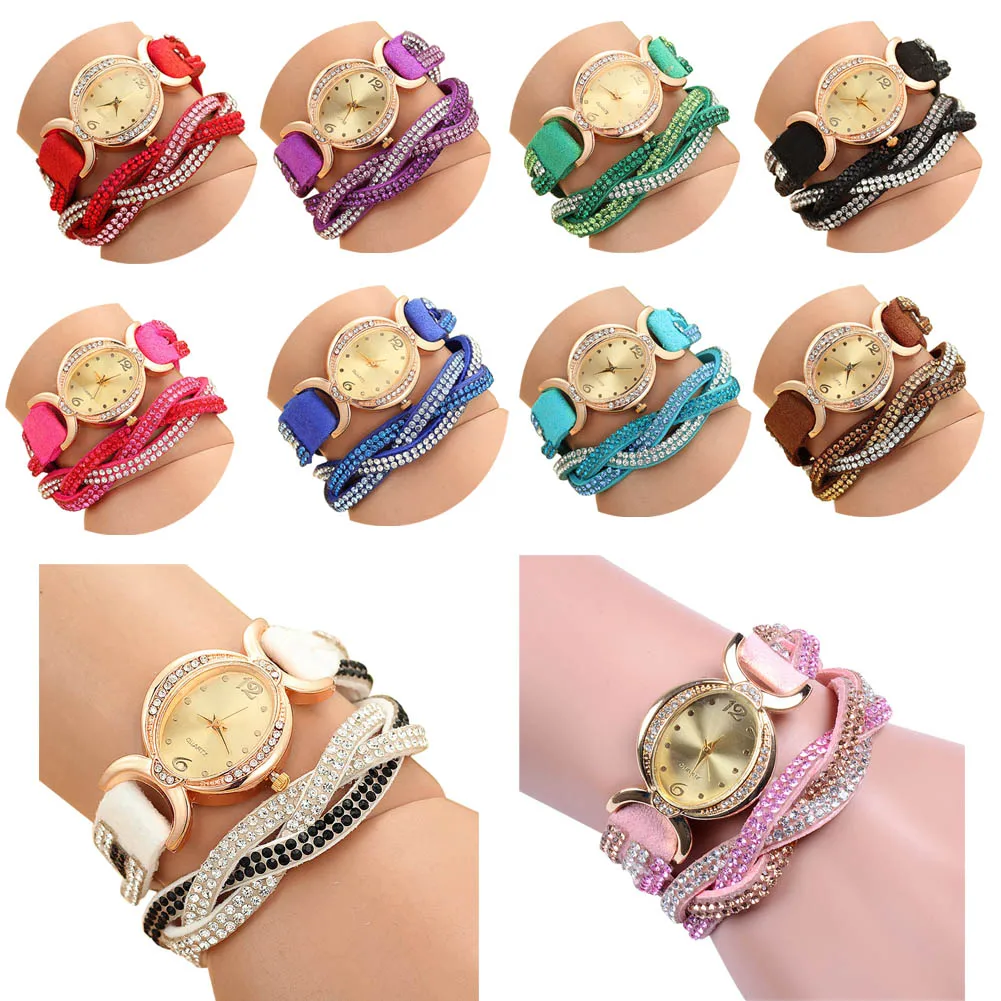 Candy Color Fashion Rhinestone Winding Belt PU Leather Weave Bracelet Watch South Korean Oval Dial Women Quartz Watch LL
Candy Color Fashion Rhinestone Winding Belt PU Leather Weave Bracelet Watch South Korean Oval Dial Women Quartz Watch LL