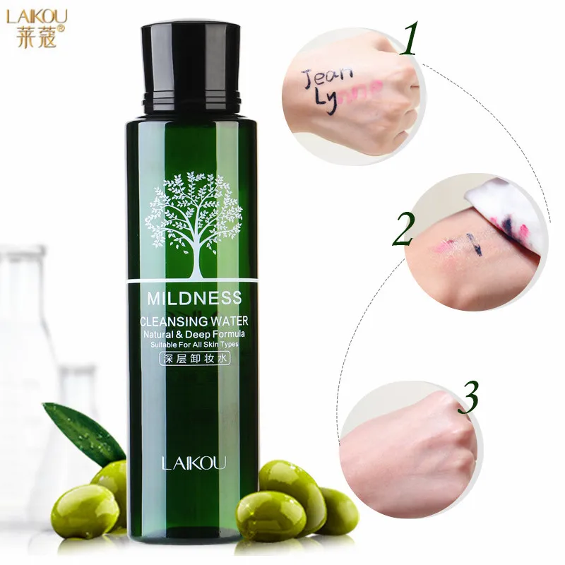 LAIKOU 100ML Natural Olive Deep Cleansing Water Deep Clean Mild No Stimulation Makeup Remover Liquid Shrink Pores Quick Dissolve
LAIKOU 100ML Natural Olive Deep Cleansing Water Deep Clean Mild No Stimulation Makeup Remover Liquid Shrink Pores Quick Dissolve