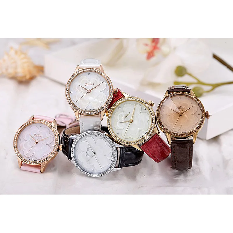 Mother-of-pearl Four-leaf Clover Julius Lady Women's Watch Fashion Hours Bracelet Real Leather Girl's Birthday Gift No Box
Mother-of-pearl Four-leaf Clover Julius Lady Women's Watch Fashion Hours Bracelet Real Leather Girl's Birthday Gift No Box