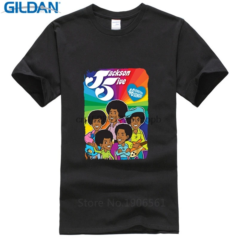 Дизайнерские футболки Tall Jackson 5 с круглым вырезом и коротким рукавом Мужская