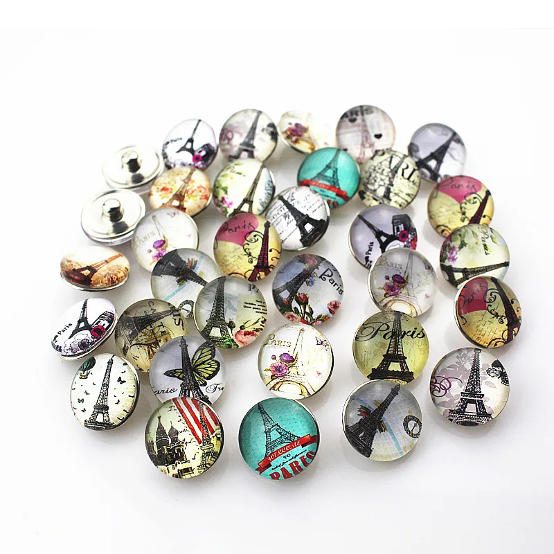 50pcs Eiffel Tower Snap Button Print Famous Building 18mm Glass Snap Buttons Charms Fit DIY Replaceable Snap Bracelet Jewelry
50pcs Eiffel Tower Snap Button Print Famous Building 18mm Glass Snap Buttons Charms Fit DIY Replaceable Snap Bracelet Jewelry