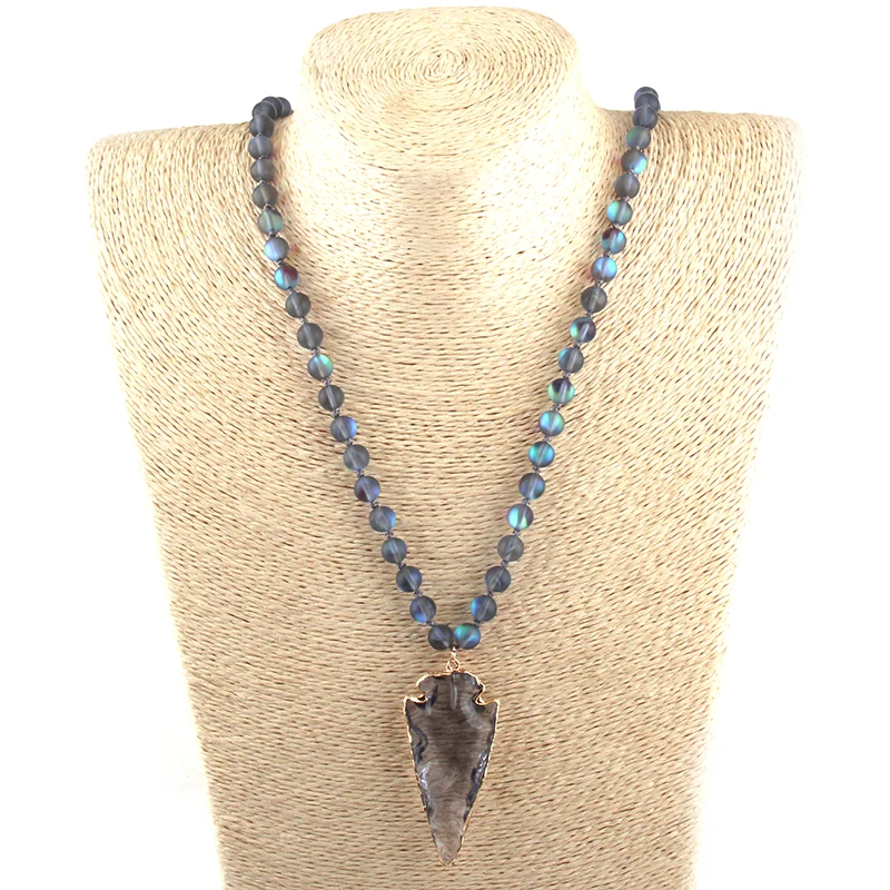 MOODPC Fashion Bohemian Tribal Jewelry Beautiful Shiny Crystal long Knotted Glass Arrowhead Pendant Necklaces Ethnic Necklace
MOODPC Fashion Bohemian Tribal Jewelry Beautiful Shiny Crystal long Knotted Glass Arrowhead Pendant Necklaces Ethnic Necklace