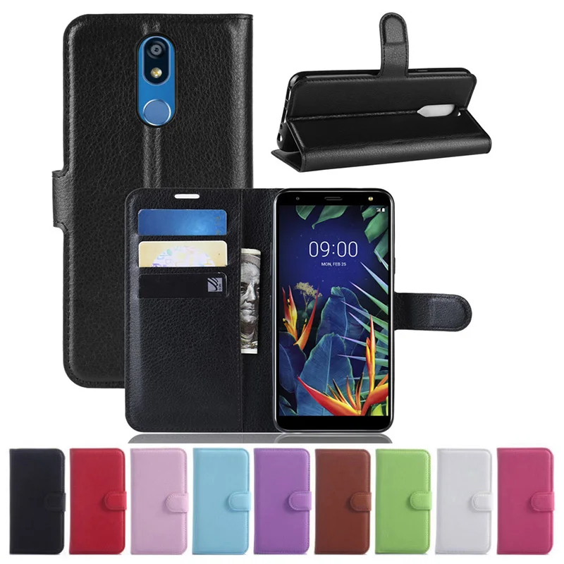 Для LG K40 бумажник флип кожаный стоячий кейс держатель TPU чехол для LM X420EM X420EMW