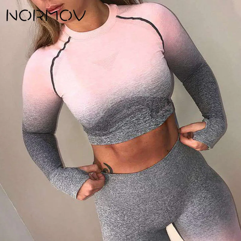 NORMOV Women T-shirt Yoga Top Fitness Clothing Women Seamless Long Sleeve Workout GymShirt Female Sportswear Breathable Clothing
NORMOV Women T-shirt Yoga Top Fitness Clothing Women Seamless Long Sleeve Workout GymShirt Female Sportswear Breathable Clothing