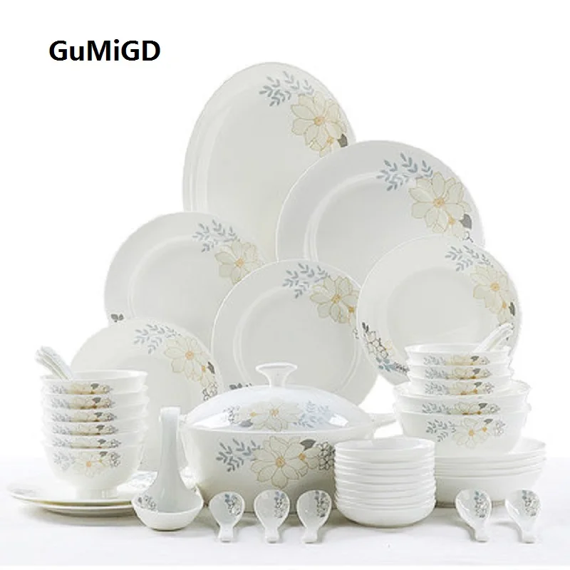Набор посуды Guci, комбинированные домашние тарелки Tangshan, высококачественные керамические чаши, корейский набор посуды из костяного фарфора
Набор посуды Guci, комбинированные домашние тарелки Tangshan, высококачественные керамические чаши, корейский набор посуды из костяного фарфора