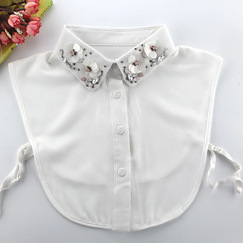 Korean Women Shirt Fake Collar Hand-inlaid Diamond Powder Drill Collar Nail Bead Shirt White Retro Detachable
Korean Women Shirt Fake Collar Hand-inlaid Diamond Powder Drill Collar Nail Bead Shirt White Retro Detachable