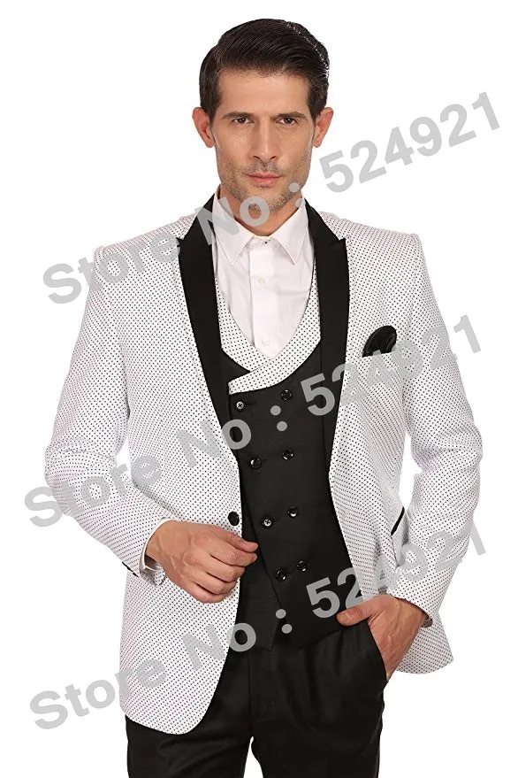Two Buttons Groomsmen Peak Black Lapel Groom Tuxedos Side Vent Men Suits Wedding Best Man Blazer ( Jacket+Pants+Tie+Vest ) C453
Two Buttons Groomsmen Peak Black Lapel Groom Tuxedos Side Vent Men Suits Wedding Best Man Blazer ( Jacket+Pants+Tie+Vest ) C453
