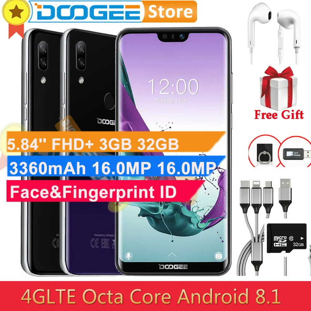 DOOGEE N10 мобильный телефон Octa Core 3 Гб оперативной памяти Оперативная память 32GB