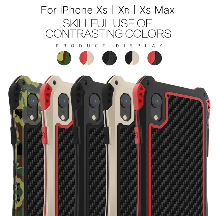 R-Just Case For iPhone XS iPhone XR Case For iPhone XS Max Waterproof Aluminum Shockproof Carbon fiber Case X XR XS Max
R-Just Case For iPhone XS iPhone XR Case For iPhone XS Max Waterproof Aluminum Shockproof Carbon fiber Case X XR XS Max