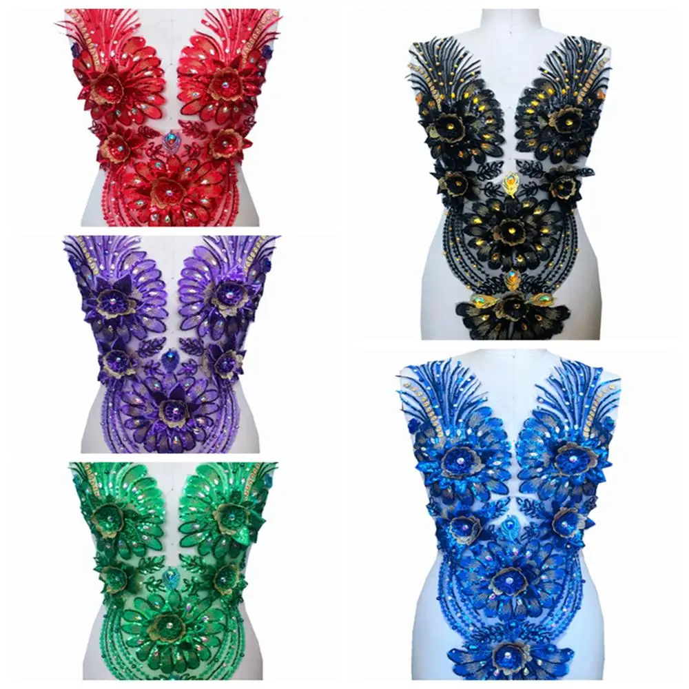 5 colour 3DThree-dimensional flower flower lace applique rhinestones decoration trim patches 62*34cm for dress front part
5 colour 3DThree-dimensional flower flower lace applique rhinestones decoration trim patches 62*34cm for dress front part
