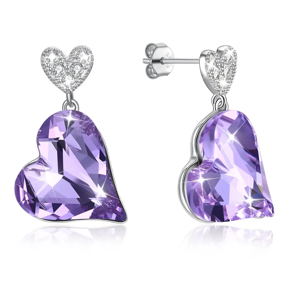 LEKANI crystals from swarovski S925 heart lug Purple heart Zircon beautiful jewelry
LEKANI crystals from swarovski S925 heart lug Purple heart Zircon beautiful jewelry