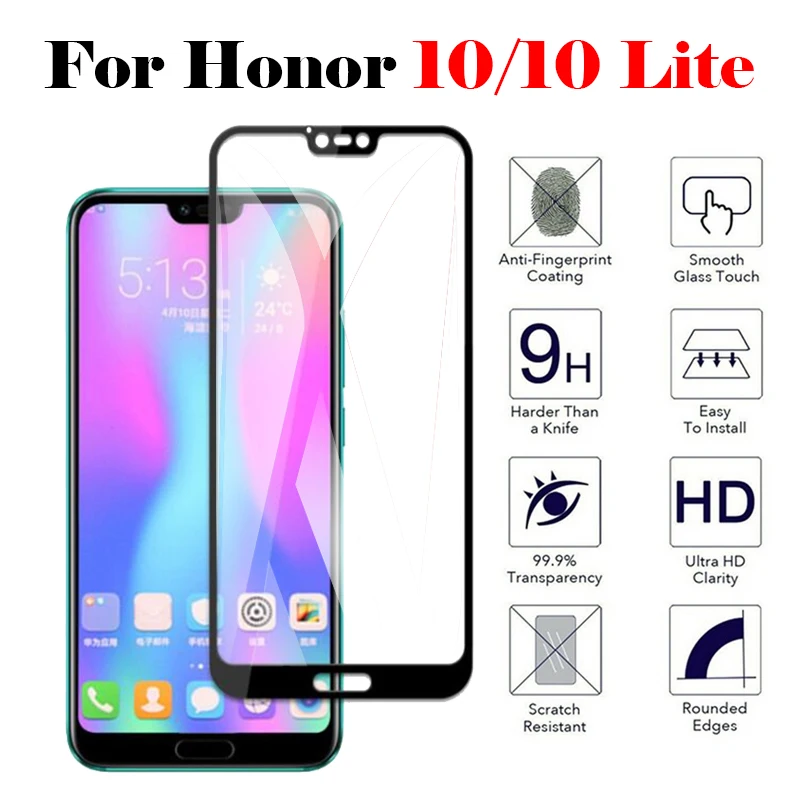 Защитное стекло для huawei honor 10 lite Защитная пленка экрана huavei honer tremp honor10 honor10lite