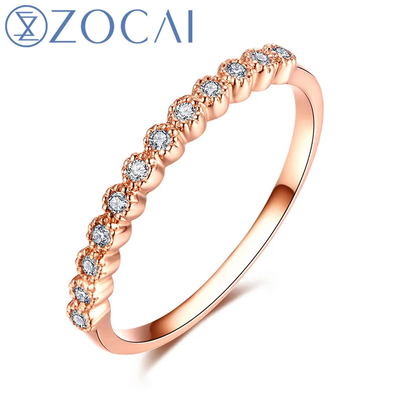 ZOCAI Новое поступление 0,09 CT Настоящее бриллиантовое свадебное женское кольцо в 18K розовое золото (Au750) W06284
ZOCAI Новое поступление 0,09 CT Настоящее бриллиантовое свадебное женское кольцо в 18K розовое золото (Au750) W06284
