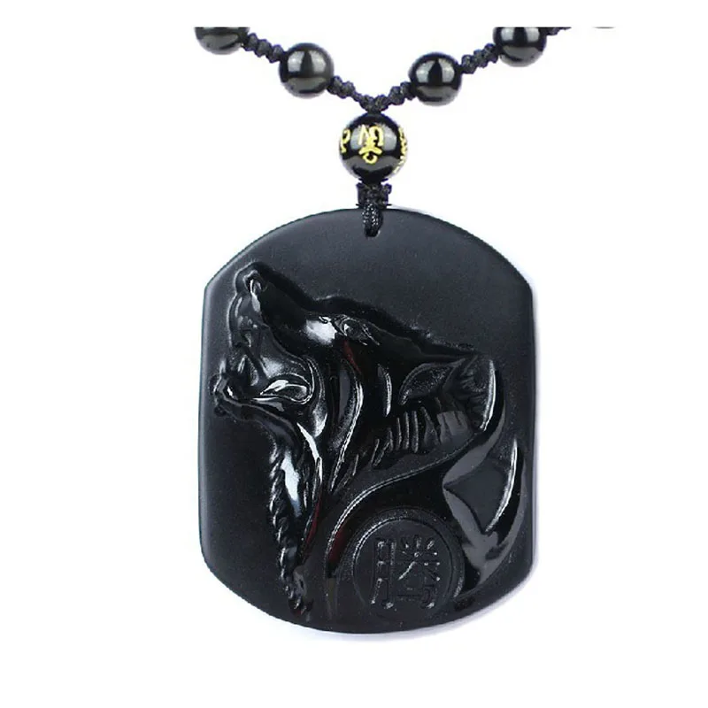 Black Obsidian Carving Wolf Head Obdidian Amulet pendant Jade Pendant necklace obsidian Blessing Lucky pendant Jade Jewelry
Black Obsidian Carving Wolf Head Obdidian Amulet pendant Jade Pendant necklace obsidian Blessing Lucky pendant Jade Jewelry