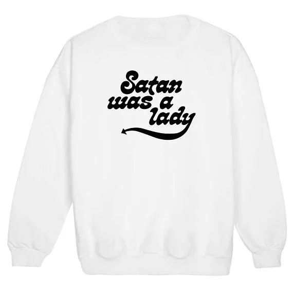 satan was a lady slogan fashion devil sweatshirt Unisex Jumper tumblr casual tops high quality pullovers black white grey pink
satan was a lady slogan fashion devil sweatshirt Unisex Jumper tumblr casual tops high quality pullovers black white grey pink