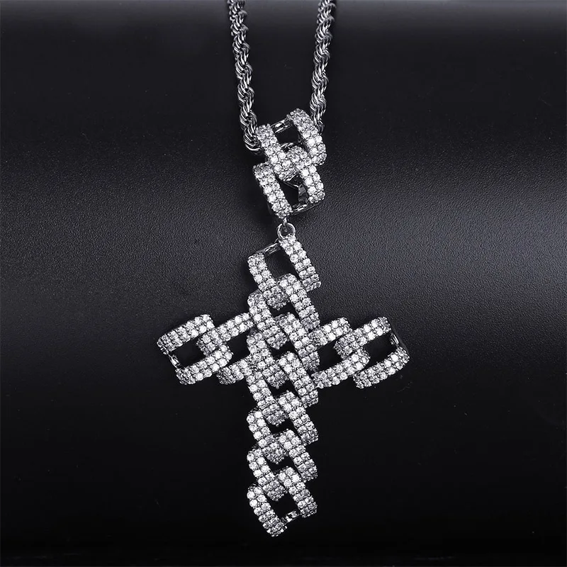 Glamour rhombus shaped hollow big cross hip hop pendant full of zircon men's hip hop necklace gift
Glamour rhombus shaped hollow big cross hip hop pendant full of zircon men's hip hop necklace gift
