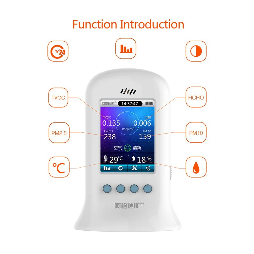 9 in 1 Professional formaldehyde testing equipment, PM2.5 test equipment, benzene TVOC, household indoor air quality detector
9 in 1 Professional formaldehyde testing equipment, PM2.5 test equipment, benzene TVOC, household indoor air quality detector