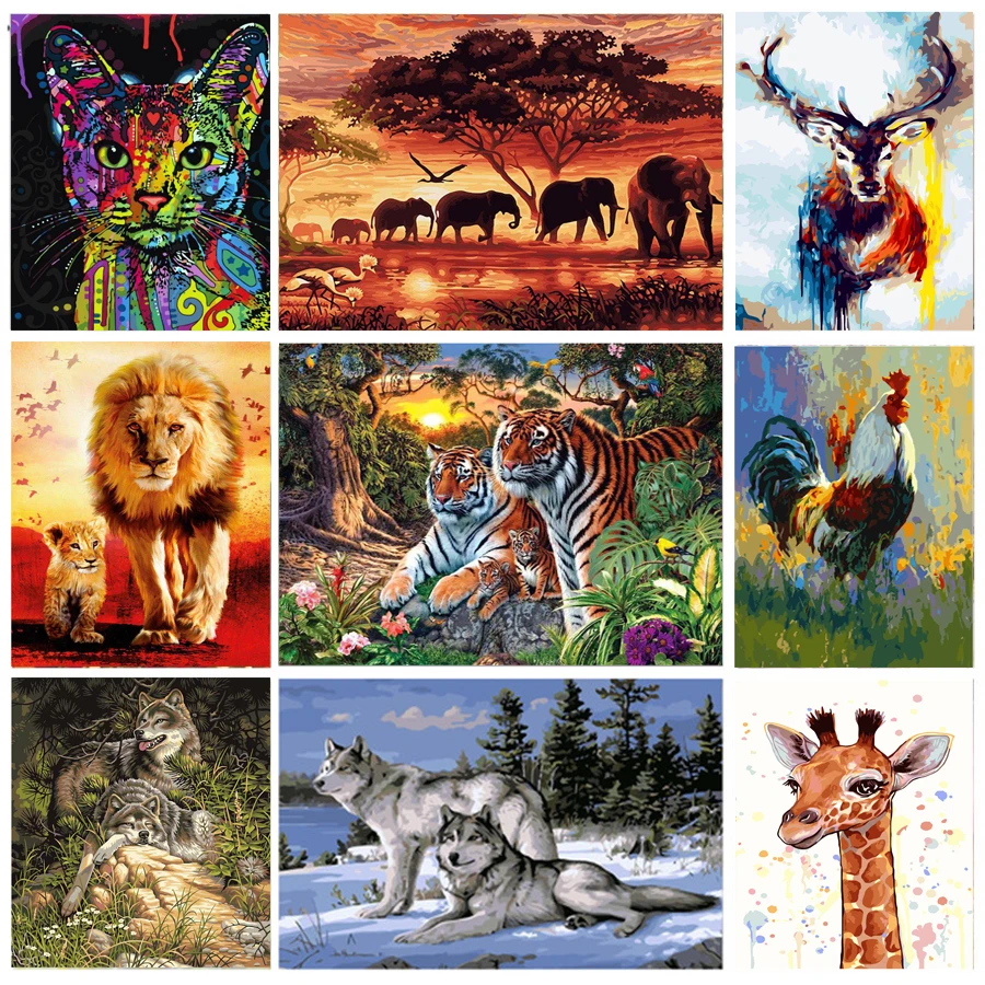 Animal painting picture coloring by numbers on canvas hand painted wall diy 40x50cm
Animal painting picture coloring by numbers on canvas hand painted wall diy 40x50cm