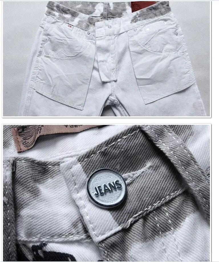 Men's Slim White Jeans High Street Style Fashion Denim Jeans Men Straight Long Jeans printing Cowboy Trousers Size 38
Men's Slim White Jeans High Street Style Fashion Denim Jeans Men Straight Long Jeans printing Cowboy Trousers Size 38