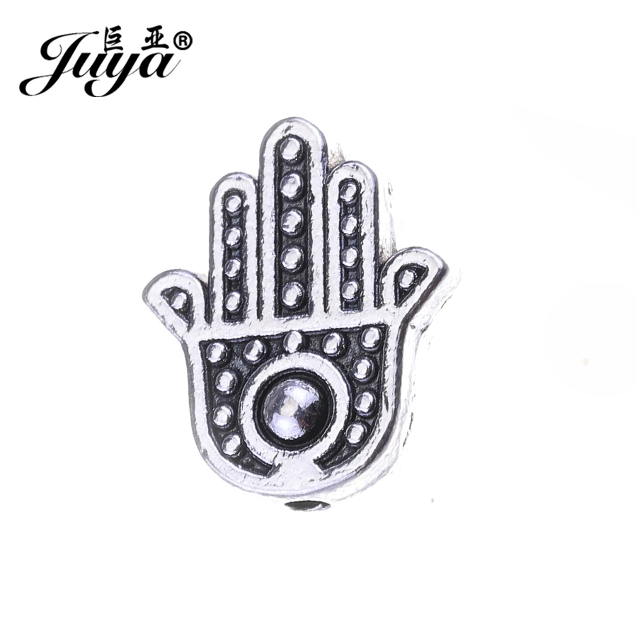 JUYA High Quality Fatima Hand Metal Charms Beads 12x10mm Spacer Bead for Diy Bracelets Anklet Jewelry Handmade Making AQ0441
JUYA High Quality Fatima Hand Metal Charms Beads 12x10mm Spacer Bead for Diy Bracelets Anklet Jewelry Handmade Making AQ0441