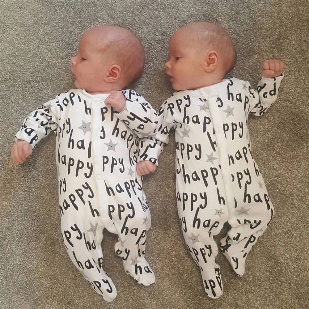 Одежда для новорожденных мальчиков и девочек Комбинезон с длинными рукавами